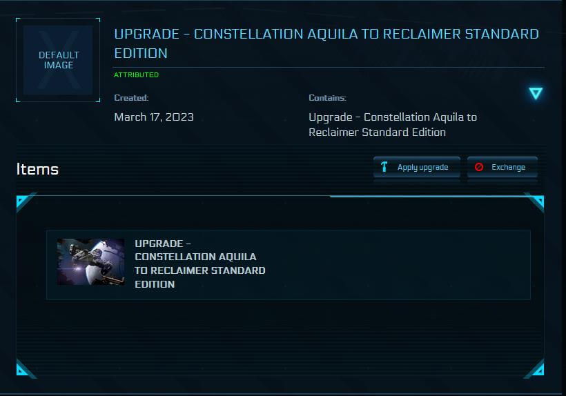 Constellation Aquila to Reclaimer Upgrade CCU