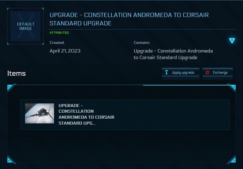 Constellation Andromeda to Corsair Upgrade CCU