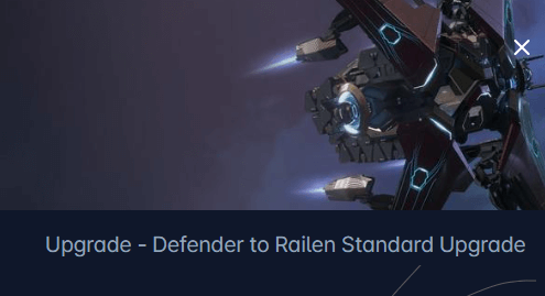 Banu Defender to Gatac Railen Upgrade CCU