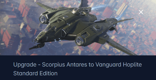 RSI Scorpius Antares to Aegis Vanguard Hoplite Upgrade CCU