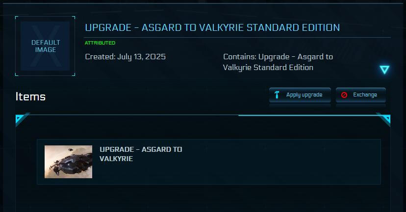 Anvil Asgard to Anvil Valkyrie Upgrade CCU