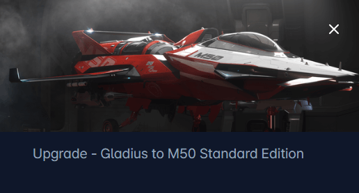Aegis Gladius to Origin M50 Upgrade CCU