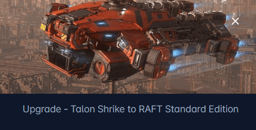 Esperia Talon Shrike to Argo Raft Upgrade CCU