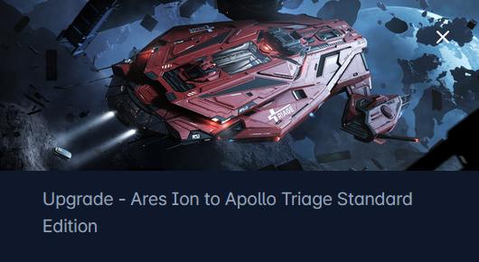 Crusader Ares Ion  to RSI Apollo Triage Upgrade CCU