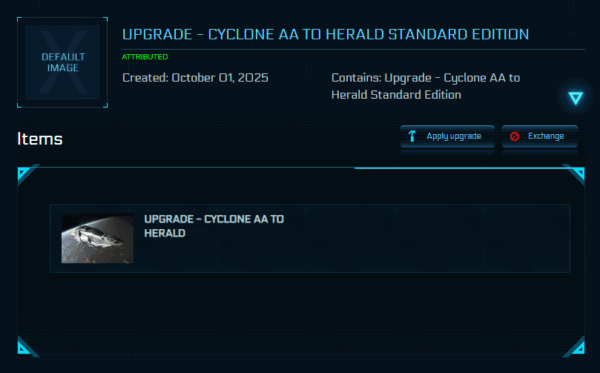 Tumbril Cyclone Aa  To Drake Herald Upgrade Ccu