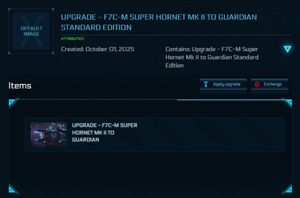 F7C-M Super Hornet Mk 2 To Mirai Guardian Upgrade Ccu