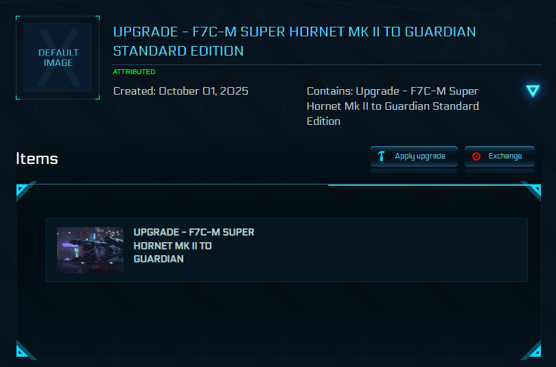 F7C-M Super Hornet Mk 2 to Mirai Guardian Upgrade CCU