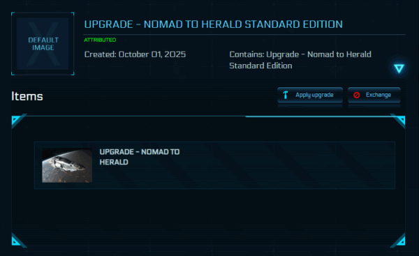 Nomad  To Drake Herald Upgrade Ccu