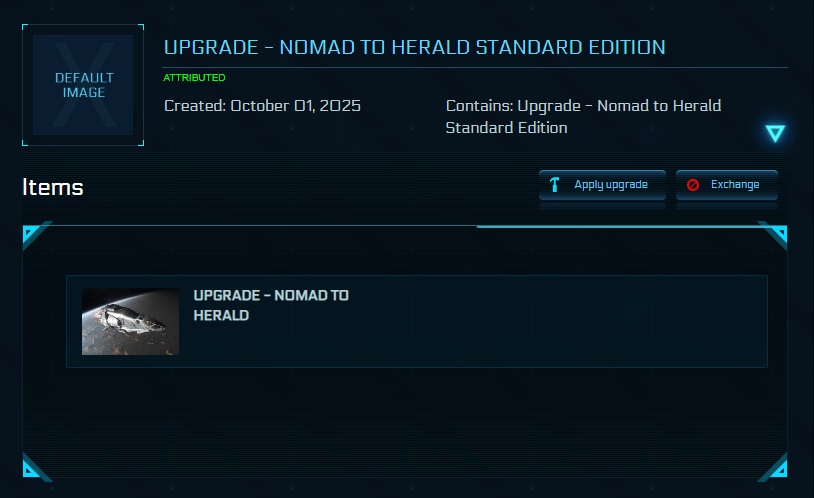 Nomad  to Drake Herald Upgrade CCU