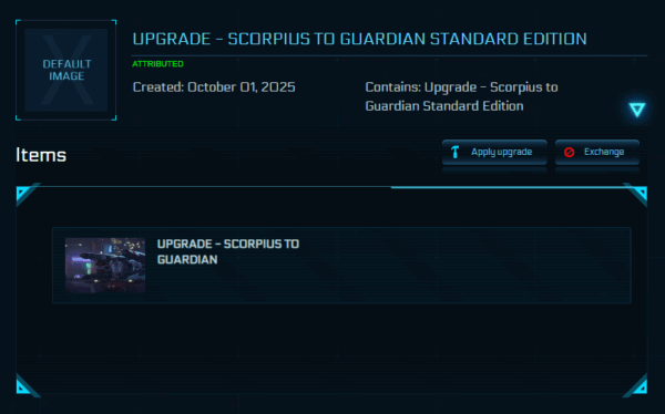 Rsi Scorpius To Mirai Guardian Upgrade Ccu