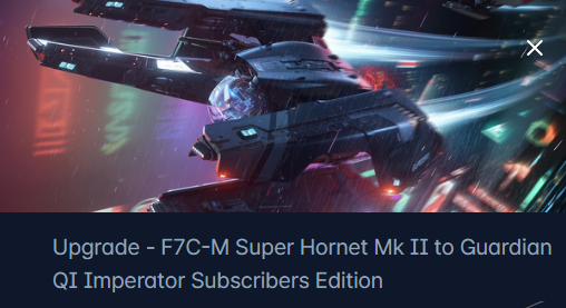 Anvil F7C-M Super Hornet Mk II to Mirai Guardian QI Upgrade CCU