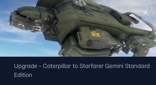 Drake Caterpillar to MISC Starfarer Gemini Upgrade CCU