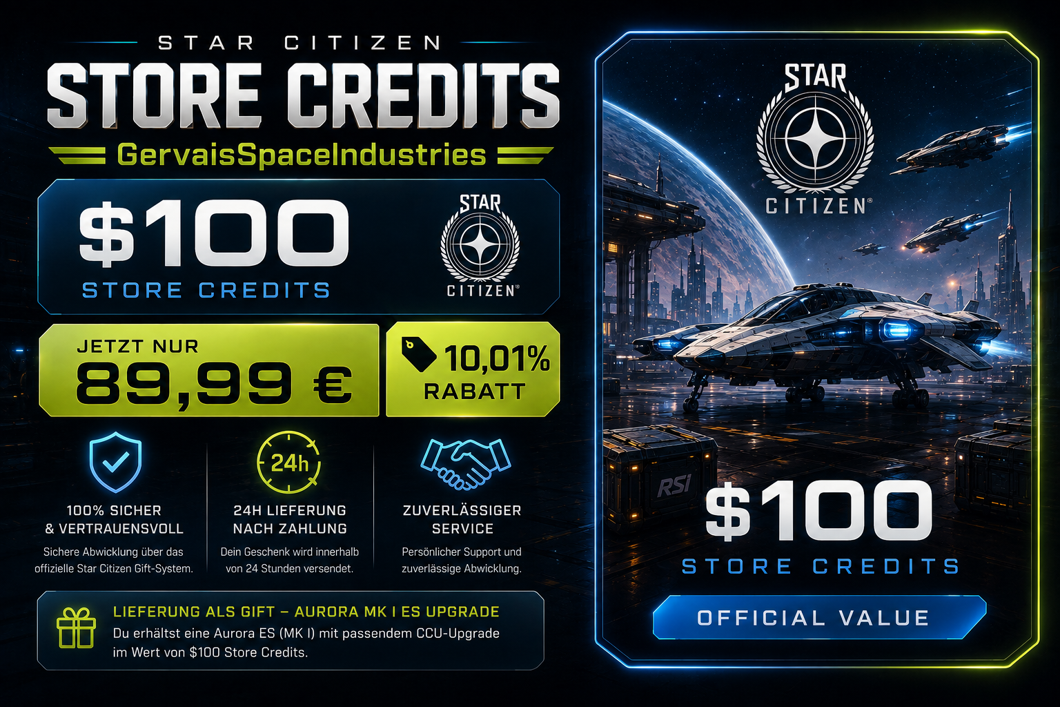 Star Citizen Store Credits – $100 Package